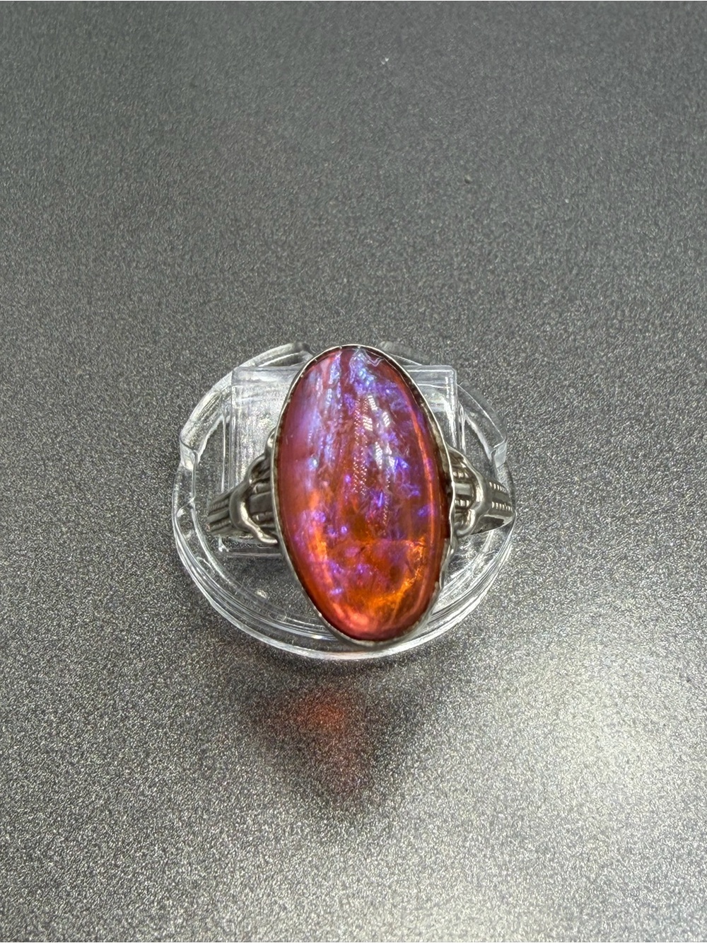 Antique Dragons Breath Sterling Silver Ring Victorian Era #4STR